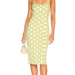 LPA Caterina Midi Dress In Green M